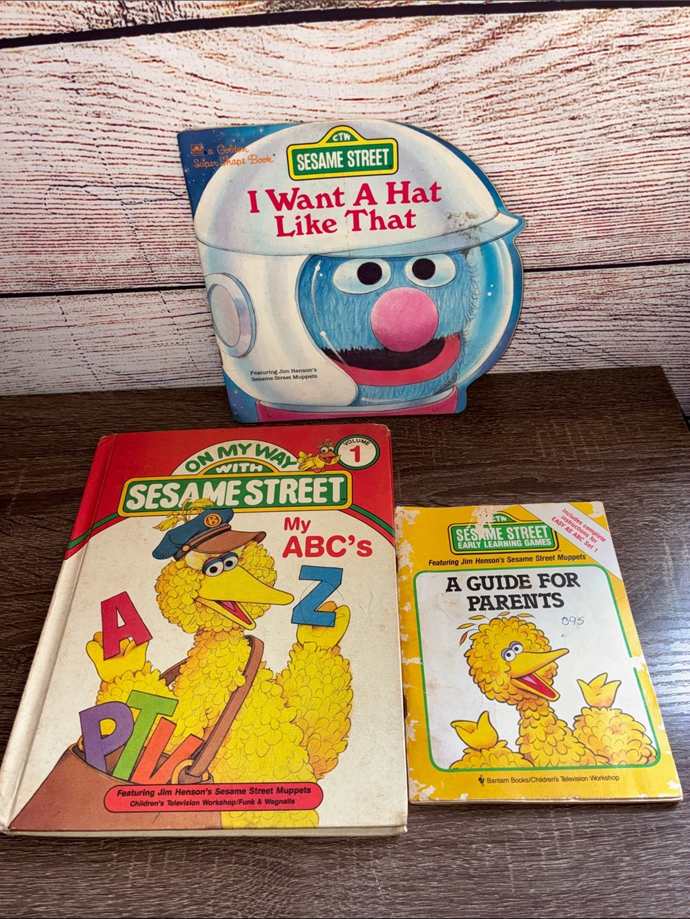 Sesame Street Book Trio Bundle of Vintage Children’s Books